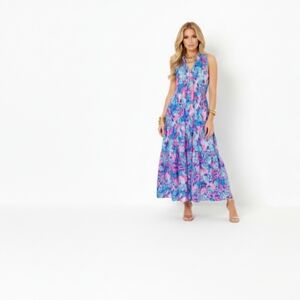 Lilly Pulitzer Vibrant Blue and Pink Maxi Dress